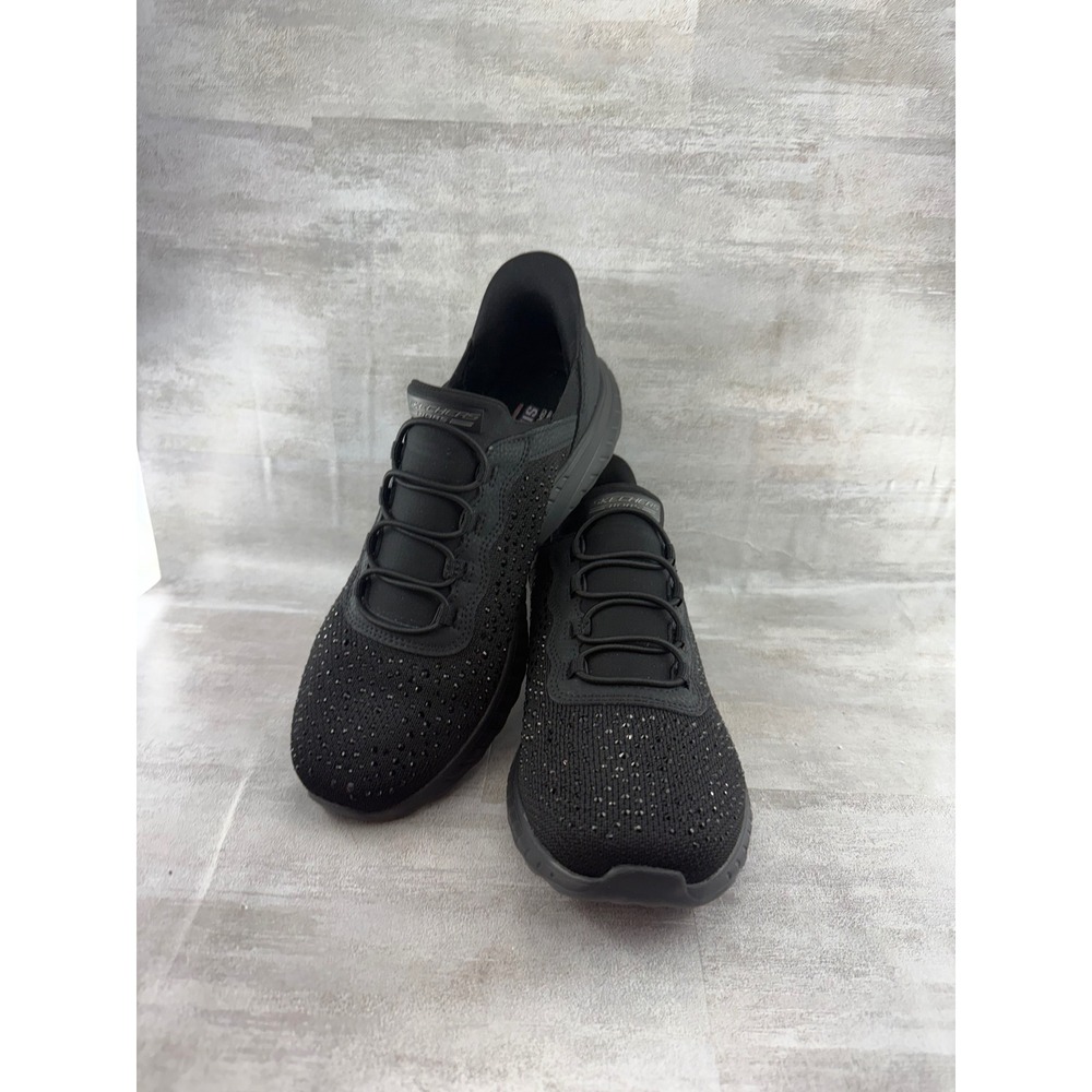 Skechers BOBS Sport Squad Chaos Prism Bold Black Slip-In Shoes 117622 Women 8.5